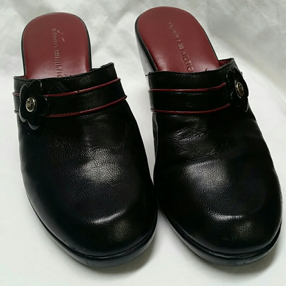 ️Tommy Hilfiger Leather Mules/Clogs Size 7M - Picture 2 of 8